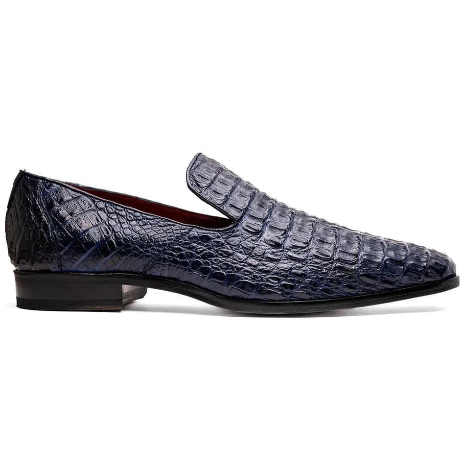 Marco Di Milano Trento Men's Shoes Genuine Caiman Crocodile Slip-on Loafers