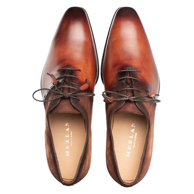 Colomer Cognac/Rust Calf/Suede Oxford Shoes By Mezlan Made In Spain Brand 5   - from alligatorwarehouse.com