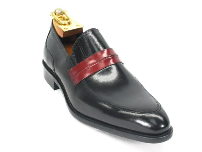 Carrucci Mens Penny Loafer in Contrast Strap