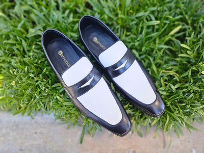 Contrast Two Tone Penny Loafer 1 KS2240-12TBLACKWHITE7  - from alligatorwarehouse.com