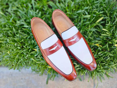 Contrast Two Tone Penny Loafer 3 KS2240-12TBLACKWHITE7  - from alligatorwarehouse.com