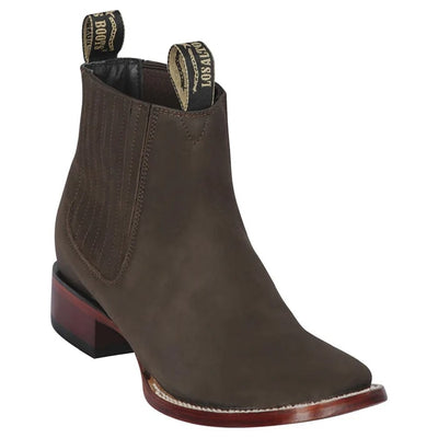Los Altos Boots - Mens Dress Cowboy Boot - Low Priced Brown Ankle Square Toe Boots- in Brown 1   - from alligatorwarehouse.com
