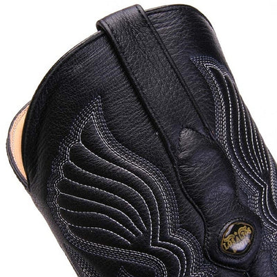 Los Altos Men's Genuine Elk Skin Black J-Toe Cowboy Boots 4   - from alligatorwarehouse.com