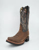 Los Altos Men’s Crazy Brown Wide Square Toe Rubber Sole Boot 3   - from alligatorwarehouse.com