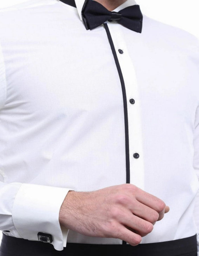 Cream Tuxedo Shirt