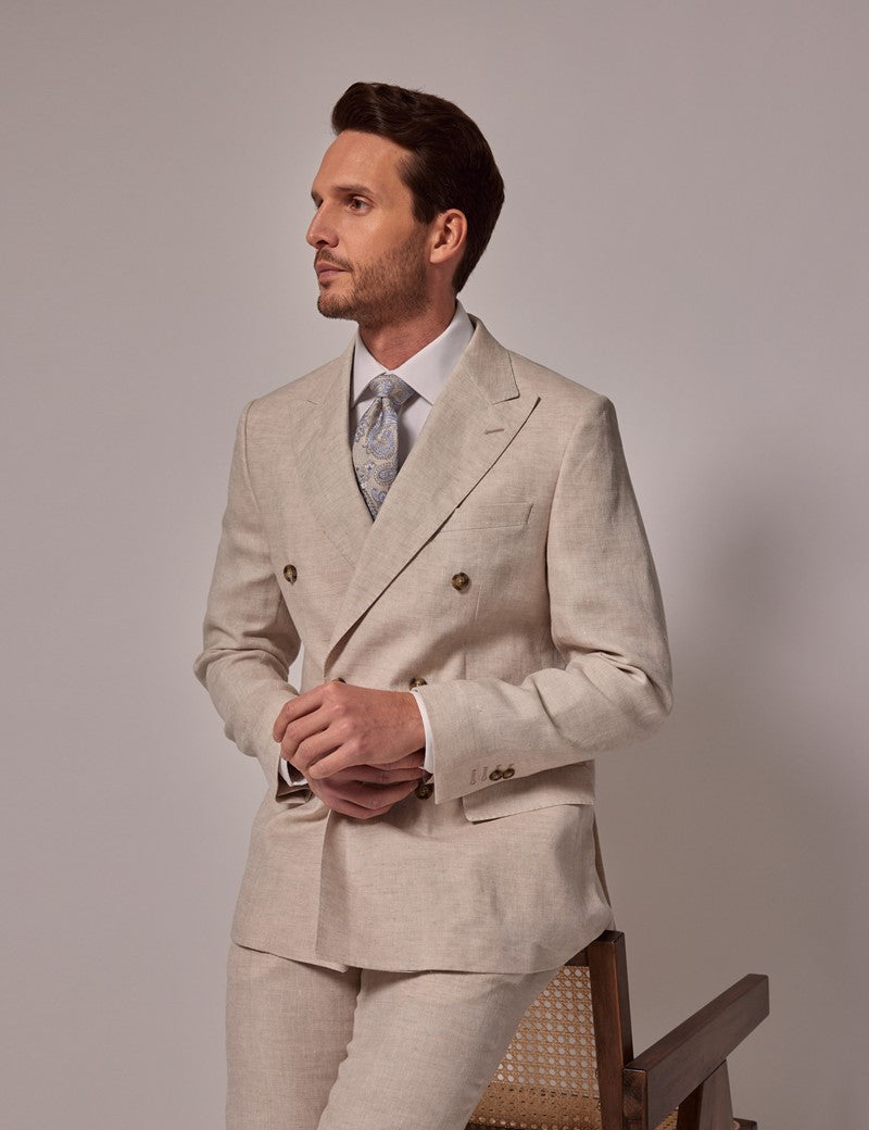 Mens Linen Suit For Beach Wedding - Summer  Suit in Cream