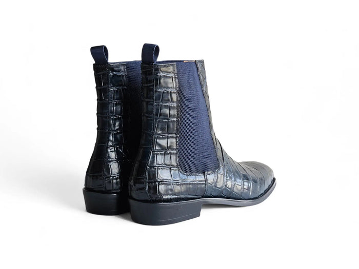 Carrucci Crocodile Embossed Chelsea Boot