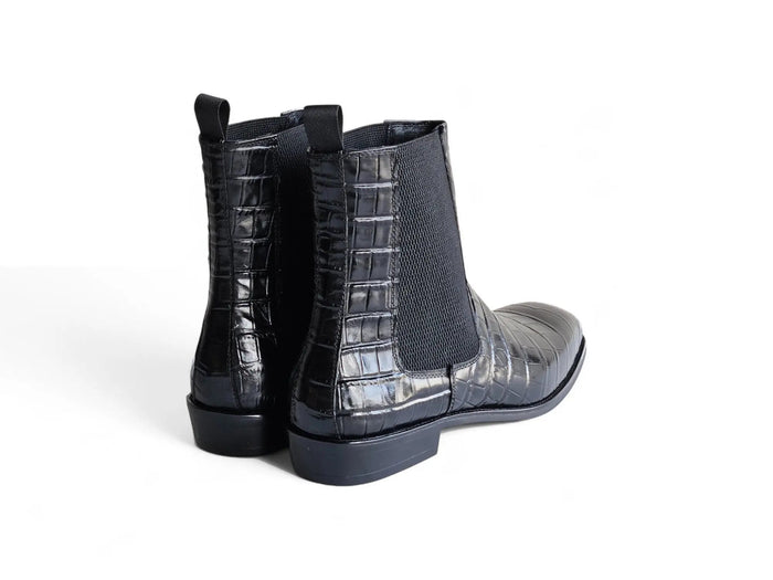Carrucci Crocodile Embossed Chelsea Boot