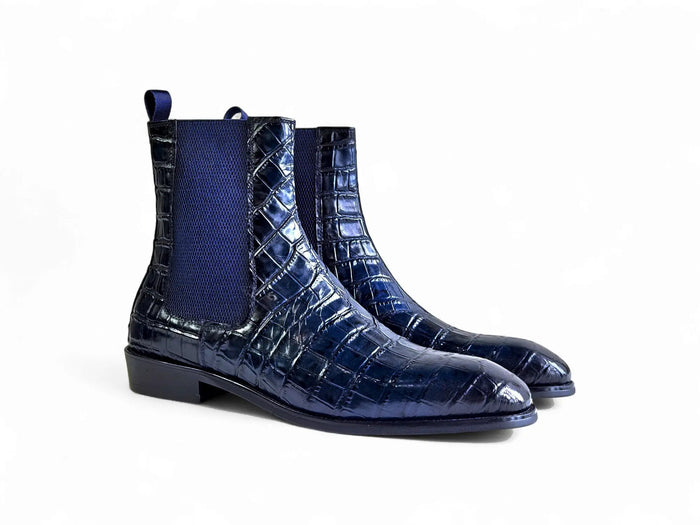 Carrucci Crocodile Embossed Chelsea Boot
