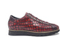 Crocodile-Embossed Leather Sneaker 6 KS626-02BLUE75  - from alligatorwarehouse.com