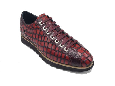 Crocodile-Embossed Leather Sneaker 8 KS626-02BLUE75  - from alligatorwarehouse.com
