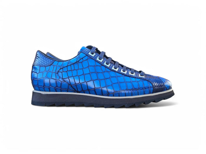 Carrucci Crocodile Embossed Leather Sneaker