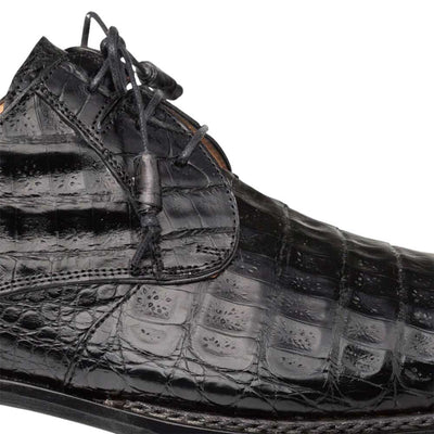 Men's Cratos Genuine Crocodile Black Derby Shoes By Mezlan Made In Spain Brand 3   - from alligatorwarehouse.com