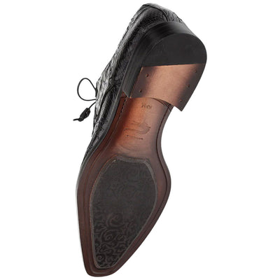 Men's Cratos Genuine Crocodile Black Derby Shoes By Mezlan Made In Spain Brand 5   - from alligatorwarehouse.com