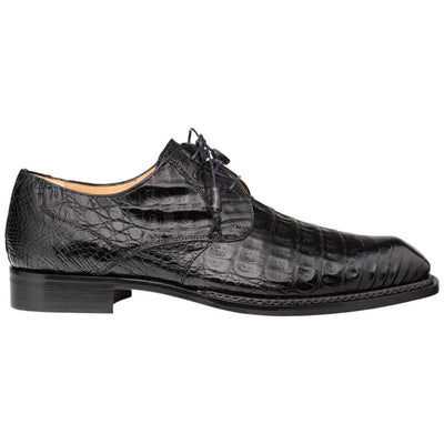 Men's Cratos Genuine Crocodile Black Derby Shoes By Mezlan Made In Spain Brand 2   - from alligatorwarehouse.com