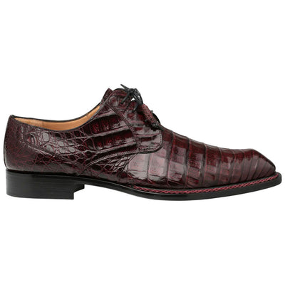 Men's Cratos Genuine Crocodile Burgundy Derby Shoes By Mezlan Made In Spain Brand 2   - from alligatorwarehouse.com