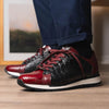 Marco Di Milano Portici Men's Shoes Wine & Black Exotic Lizard / Crocodile Casual Sneakers 3 PORTICI_CAIMAN-LIZARD TEJU_WINE_8  - from alligatorwarehouse.com