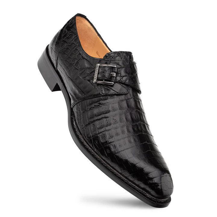 Gigolo Crocodile Monk Strap Black By Mezlan Made In Spain Brand