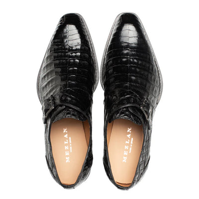 Gigolo Crocodile Monk Strap Black By Mezlan Made In Spain Brand 1   - from alligatorwarehouse.com