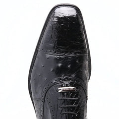 Belvedere Onesto  Men's Black Genuine Ostrich And Crocodile Oxfords