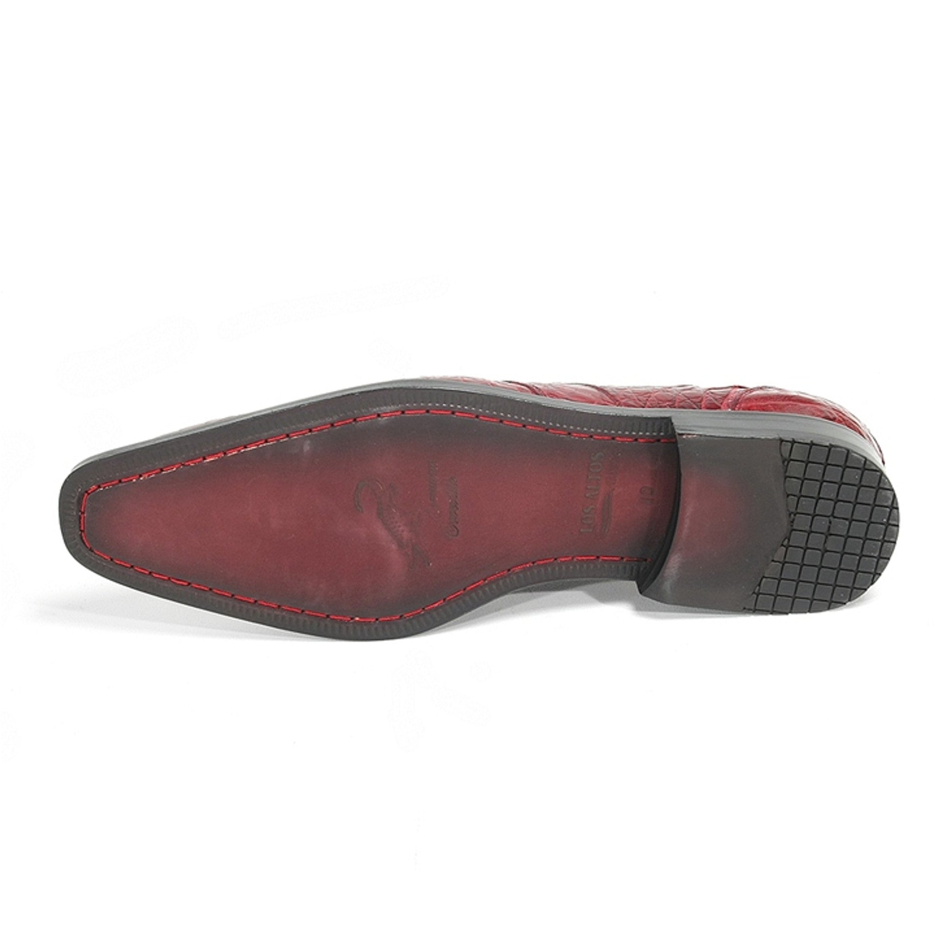 Los Altos Men's Burgundy Crocodile Shoes