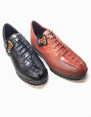 Los Altos Perforated Crocodile Tail Sneakers