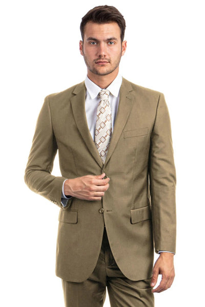 Tan Suits For Wedding - Tan Groomsmen Suits - Tan Business Suit Tuxedo 1   - from alligatorwarehouse.com