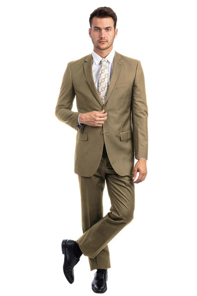 Tan Suits For Wedding - Tan Groomsmen Suits - Tan Business Suit Tuxedo 2   - from alligatorwarehouse.com