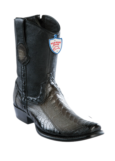 Wild West Botas de Pata de Avestruz Horma Dubai Toe Faded Gray 1   - from alligatorwarehouse.com