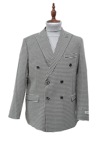 Black Houndstooth Hybrid Fit Double Breasted Jacket 1   - from alligatorwarehouse.com