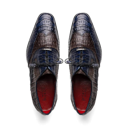 Marco Di Milano Luciano Men's Shoes Exotic Crocodile Classic Wingtip Dress Derby Oxfords
