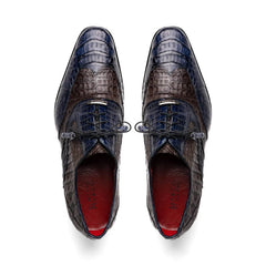 Marco Di Milano Luciano Men's Shoes Exotic Crocodile Classic Wingtip Dress Derby Oxfords