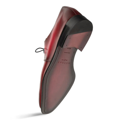 Principe Patina Leather Derby Burgundy/Red By Mezlan Made In Spain Brand 4   - from alligatorwarehouse.com