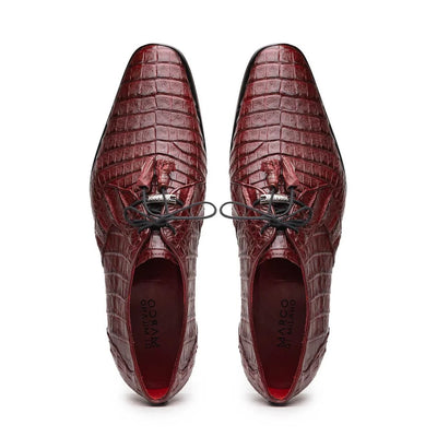 Marco Di Milano Lacio Men's Shoes Wine Exotic Crocodile Derby Oxfords 2 LACIO_CAIMAN FUSCUS_WINE_8.5  - from alligatorwarehouse.com
