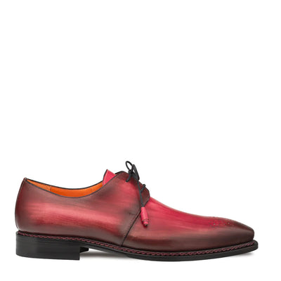 Principe Patina Leather Derby Burgundy/Red By Mezlan Made In Spain Brand 2   - from alligatorwarehouse.com