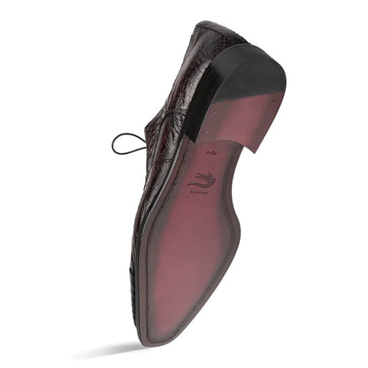 Giovane Crocodile Derby  Burgundy By Mezlan Made In Spain Brand