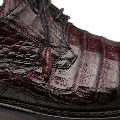 Giovane Crocodile Derby  Burgundy By Mezlan Made In Spain Brand 5   - from alligatorwarehouse.com
