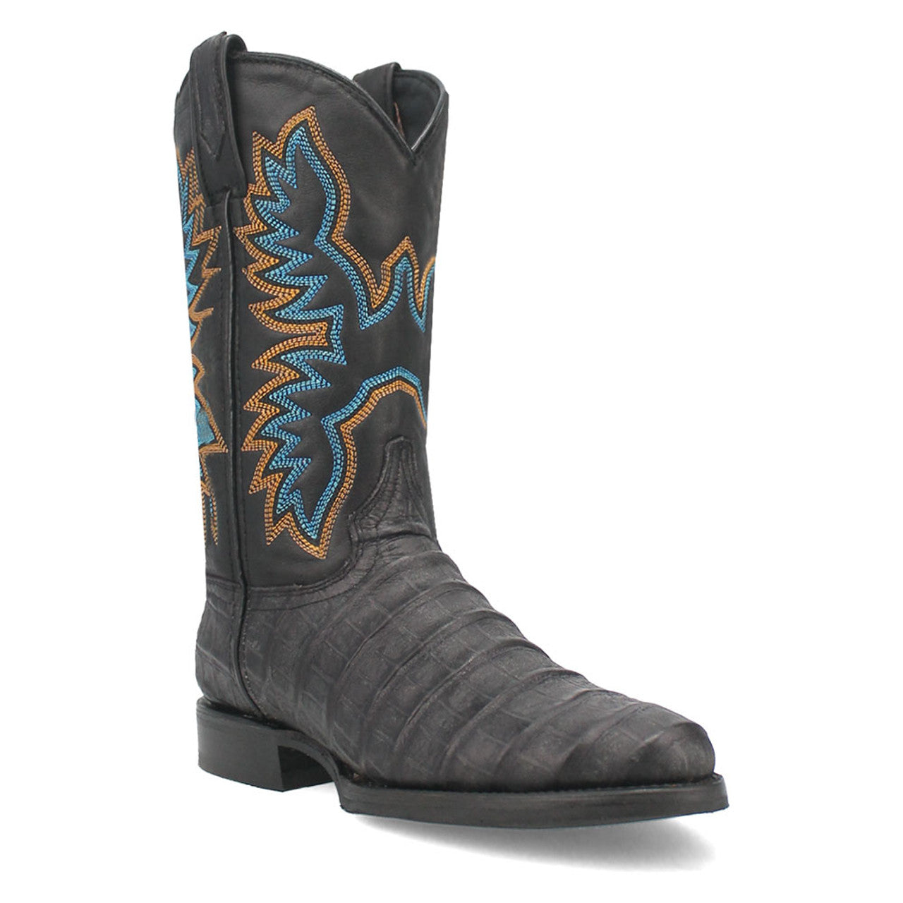 Dingo Round Toe Black Leather Boots