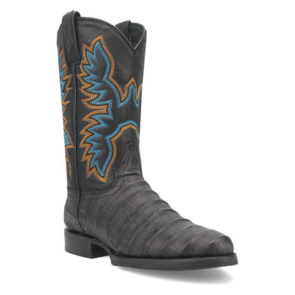Dingo Round Toe Black Leather Boots