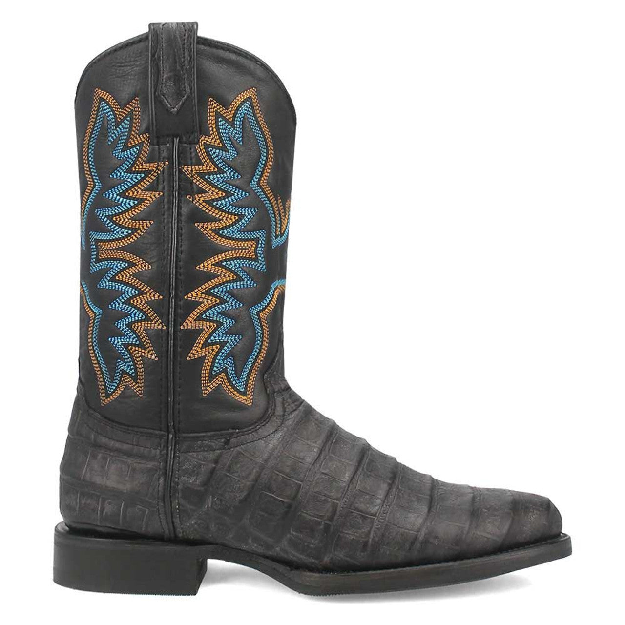 Dingo Round Toe Black Leather Boots