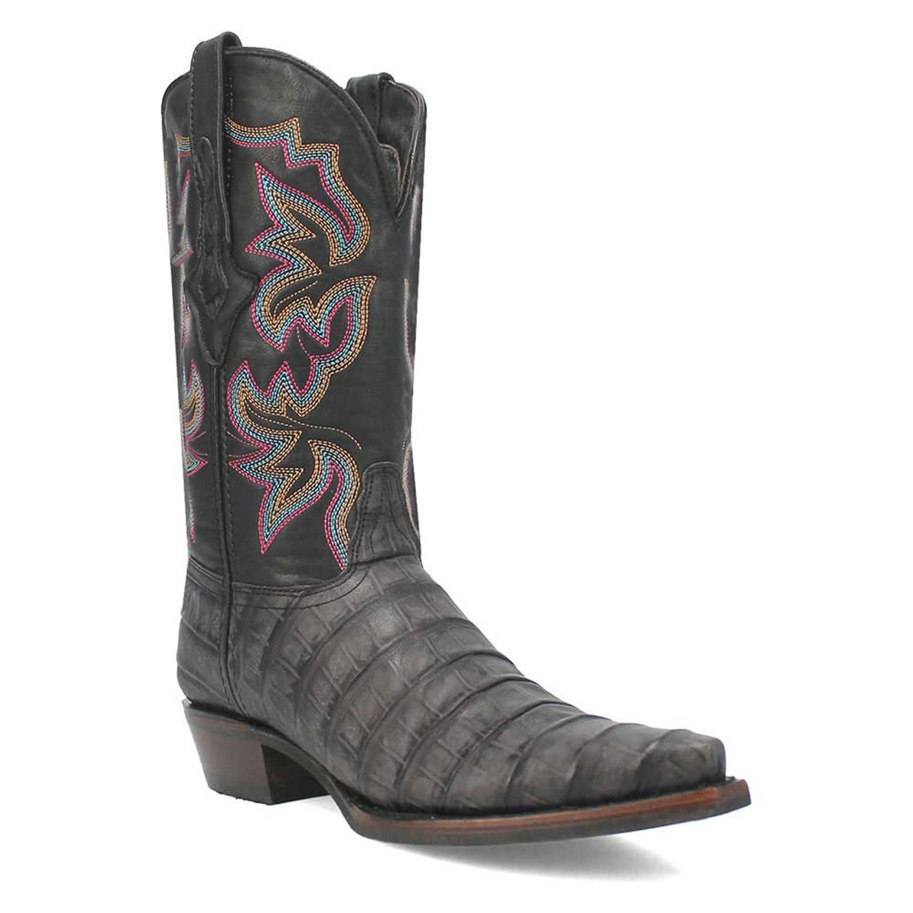 Dingo Black Gator Print Snip Toe Cowboy Boot 1 DI128_6_D  - from alligatorwarehouse.com