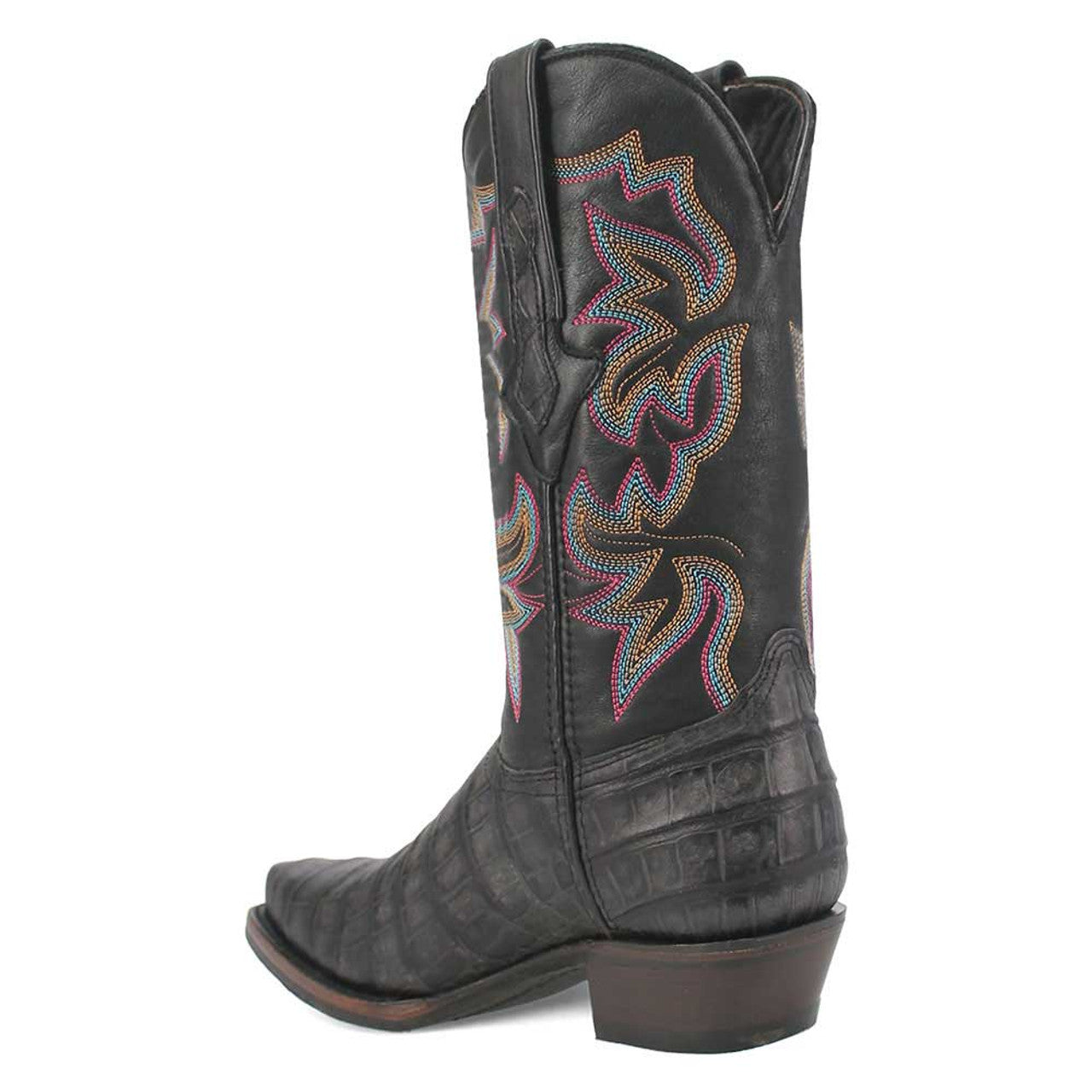 Dingo Black Gator Print Snip Toe Cowboy Boot 7 DI128_6_D  - from alligatorwarehouse.com