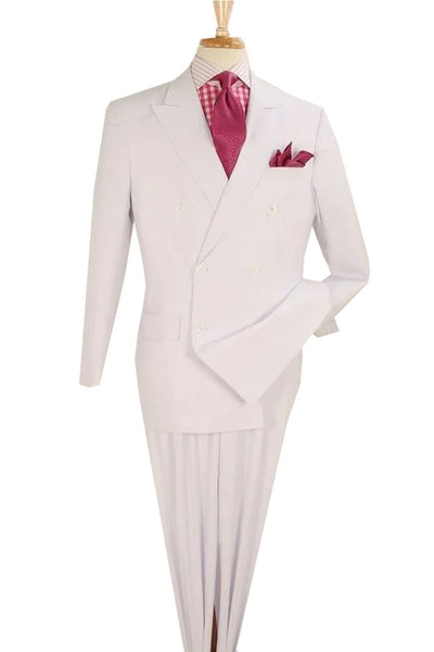 White Wedding Suit For Men - Perfect For Groom - Mens Classic Double Breasted Luxury Wool Feel Suit In White 1   - from alligatorwarehouse.com