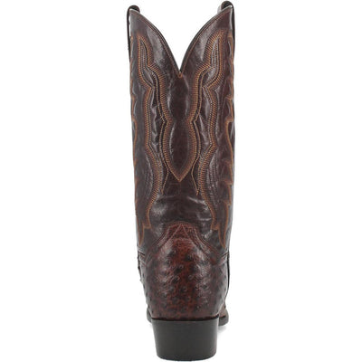 Dan Post Men’s Pershing Brown Full Quill Genuine Ostrich 13” Round Toe Cowboy Boot 3 DP3016_8_D  - from alligatorwarehouse.com