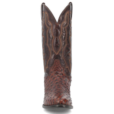 Dan Post Men’s Pershing Brown Full Quill Genuine Ostrich 13” Round Toe Cowboy Boot 4 DP3016_8_D  - from alligatorwarehouse.com