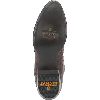 Dan Post Men’s Pershing Brown Full Quill Genuine Ostrich 13” Round Toe Cowboy Boot