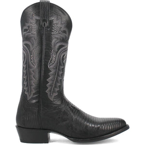 Dan Post Men’s Winston Black Genuine Lizard Skin Round Toe Cowboy Western Boot