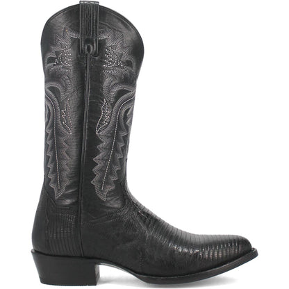 Dan Post Men’s Winston Black Genuine Lizard Skin Round Toe Cowboy Western Boot