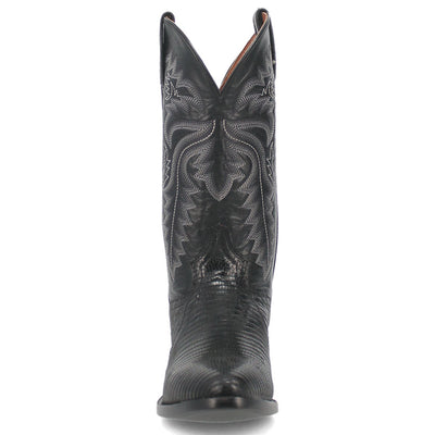 Dan Post Men’s Winston Black Genuine Lizard Skin Round Toe Cowboy Western Boot 3 DP3050R_8_D  - from alligatorwarehouse.com
