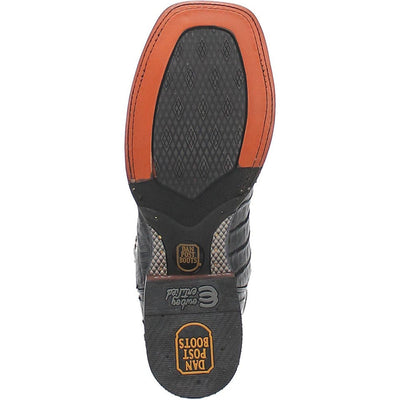 Dan Post Cowboy Certified Kingsly Caiman Square Toe Black Boot 7 DP4805_8_D  - from alligatorwarehouse.com